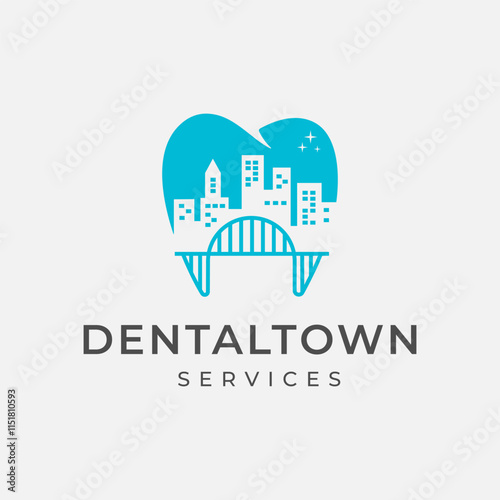 Modern sleek playful logo design vector template for dental clinic 