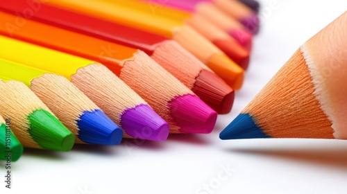 Colorful Pencils Arranged In A Rainbow Pattern photo