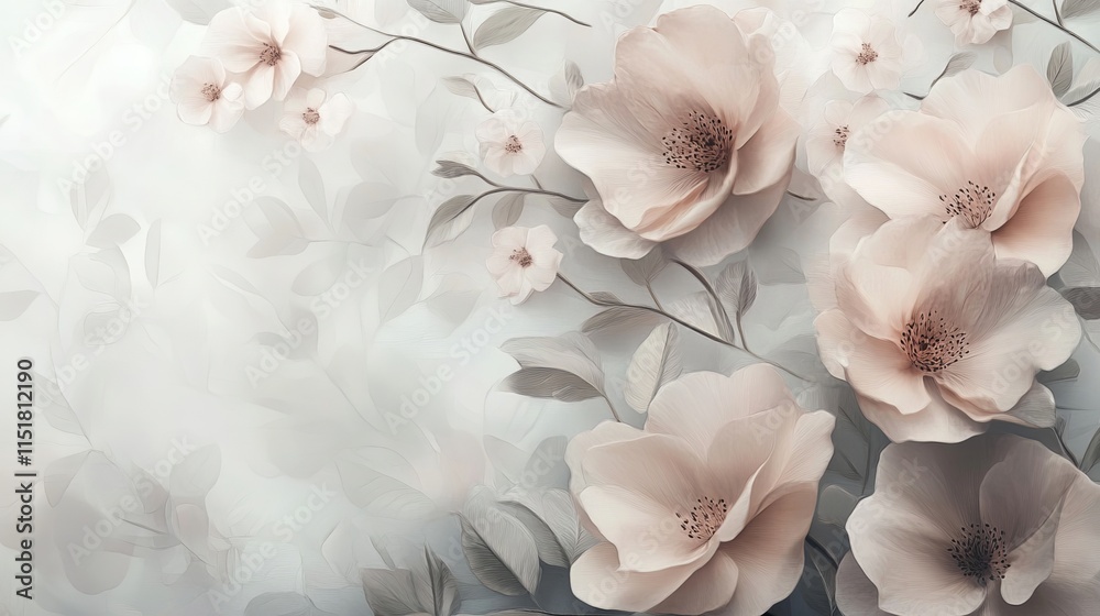 Delicate floral neutral background with soft earth-tone petals, subtle texture, and a calming minimalist design for branding, packaging, or stationery.