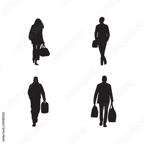 Business people silhouettes set
