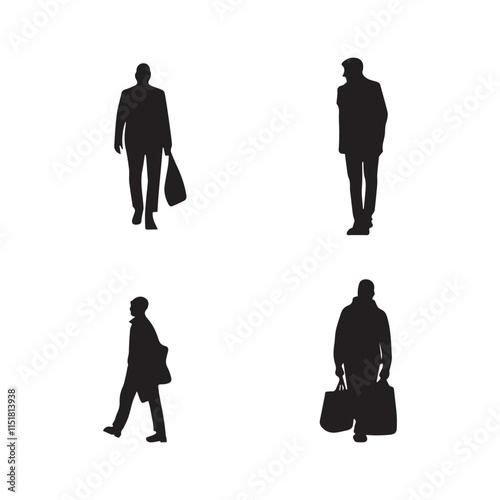 Business people silhouettes set
