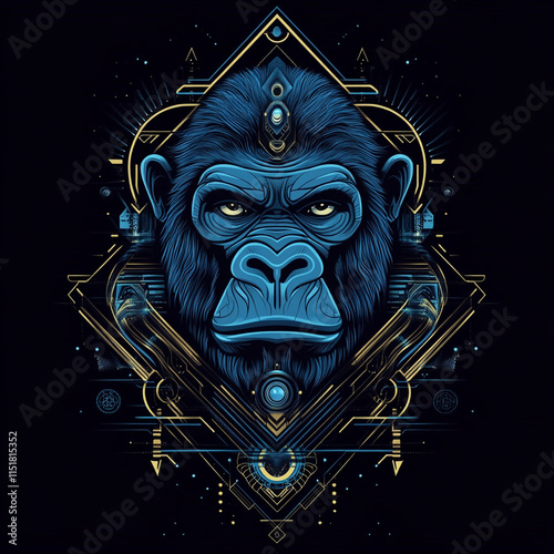 Geometric Gorilla illustration photo