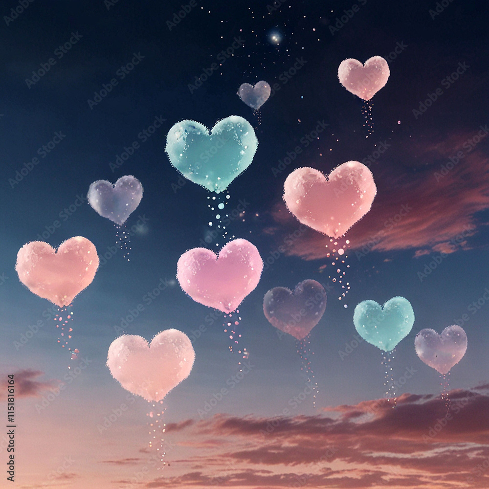 Fototapeta premium heart shaped balloons