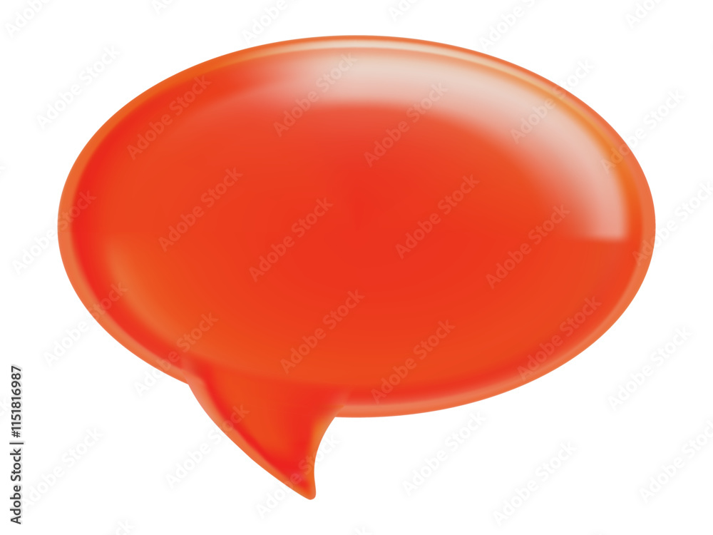 red speech bubble chat isolated, vector illustration icon