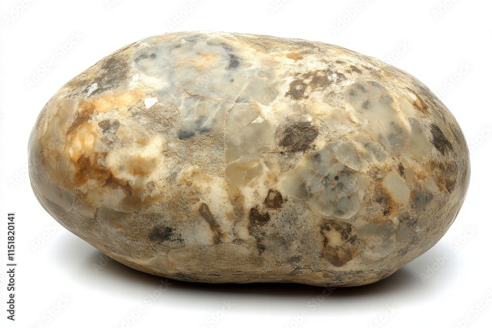 Smooth, Speckled Stone Isolated on White Smooth, Speckled Stone Isolated on White