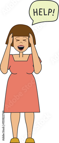 Screaming help woman