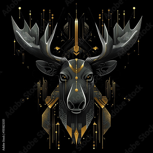 Geometric Moose illustration photo