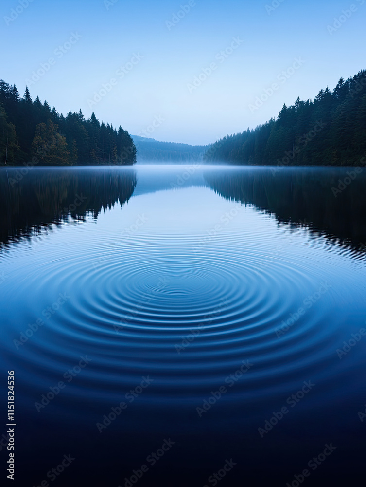A serene lake at dawn, featuring gentle ripples reflecting surrounding trees under a soft blue sky. A serene lake at dawn, featuring gentle ripples reflecting surrounding trees under a soft blue sky.