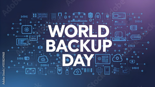 World Backup Day banner design,World Backup Day card with typography design.