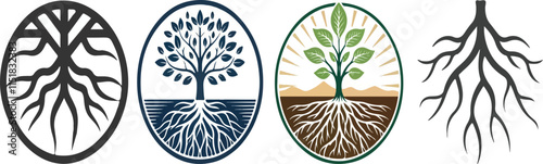 Print  root logo icon design vector