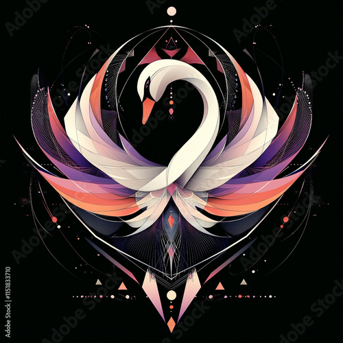 Geometric Swan illustration photo