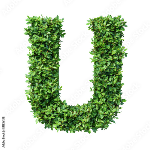 Green leaves form the letter U