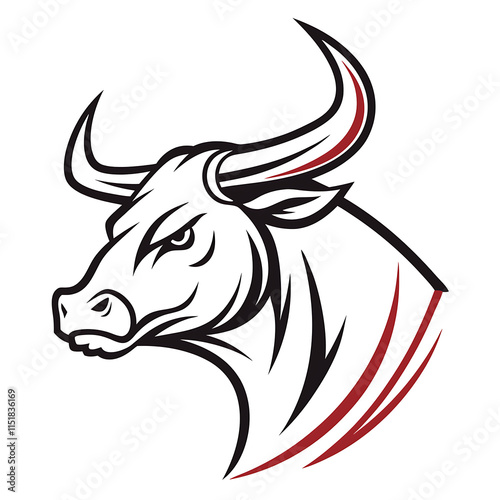 Wallpaper Mural bull head silhouette vector illustration, logo type Torontodigital.ca