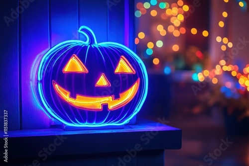 Wallpaper Mural Neon Jack-o'-lantern Halloween Decor Torontodigital.ca