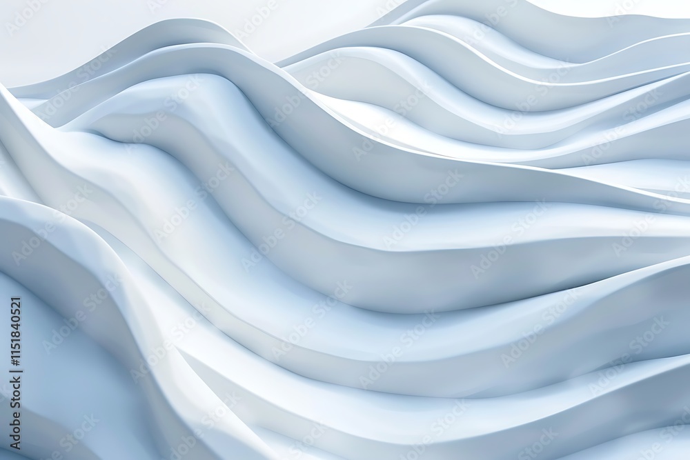 Obraz premium Abstract White Waves Pattern with Smooth Curves and Flowing Design