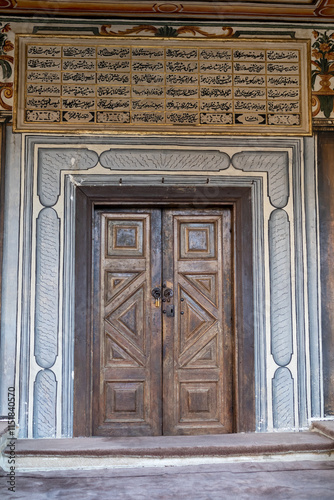 TETOVO, MACEDONIA - December 22, 2024: Aladza painted mosque, Tetovo, Macedonia 