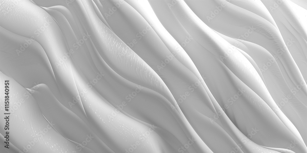 Obraz premium abstract white wavy abstract background pattern with fabric waves