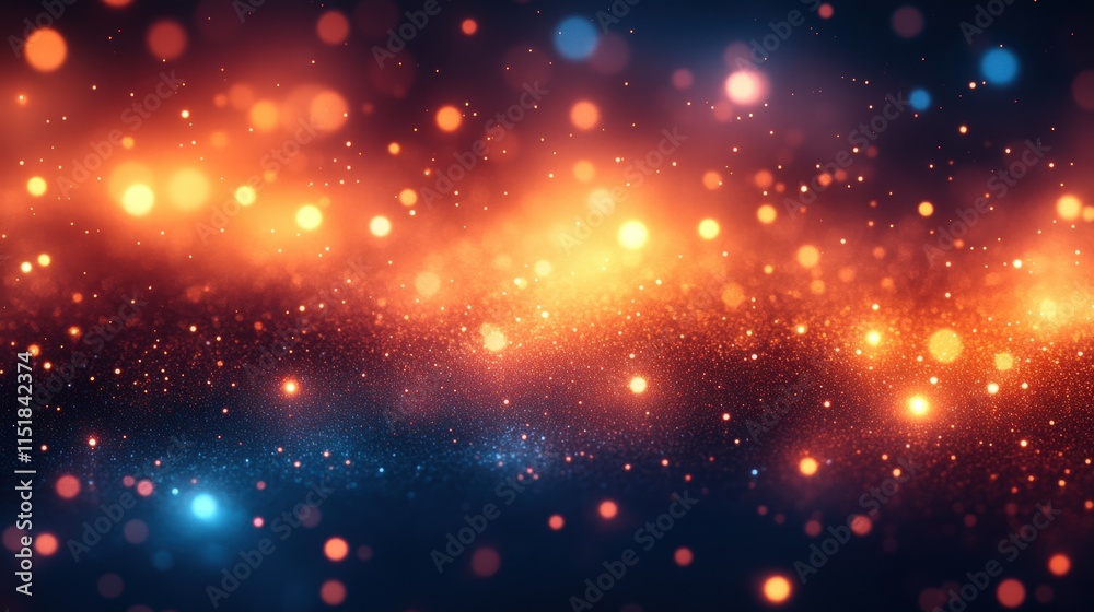 Obraz premium Abstract background with warm and cool light bokeh effects.