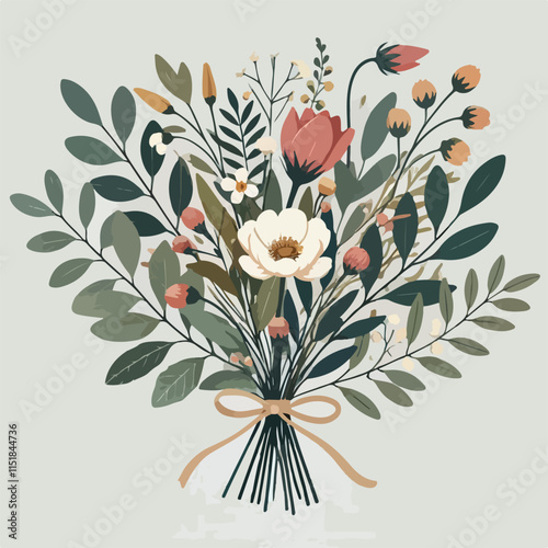 boquet, illustrasion, logo, icon