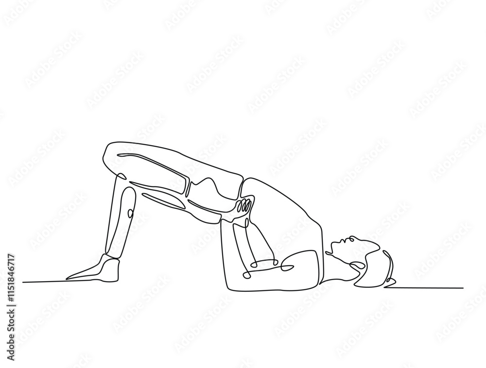 Continuous one line drawing of female character in yoga pose. woman doing yoga exercise in single line draw vector illustration. Editable line vector. Continuous one line drawing of female character in yoga pose. woman doing yoga exercise in single line draw vector illustration. Editable line vector.