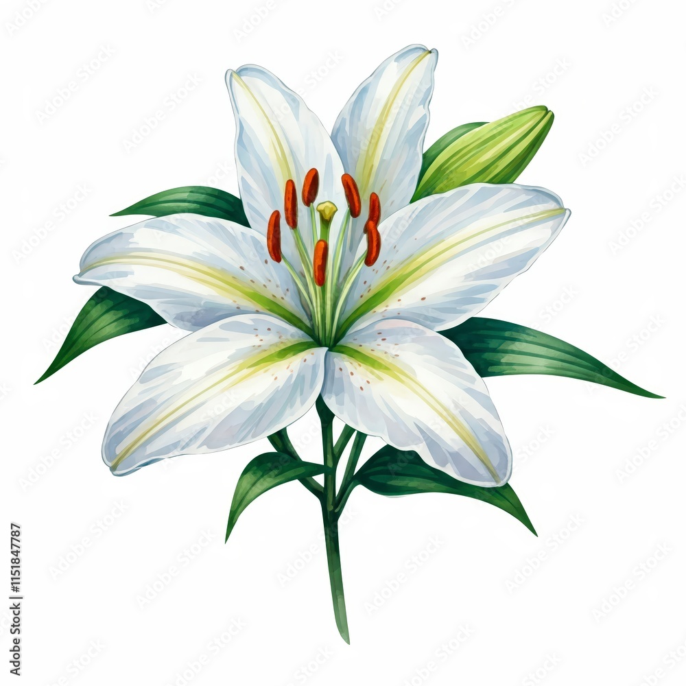 Obraz premium Elegant White Lily Blossom 