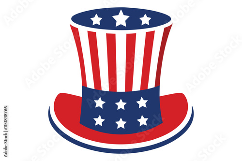 4th of july independence day hat vector illustration