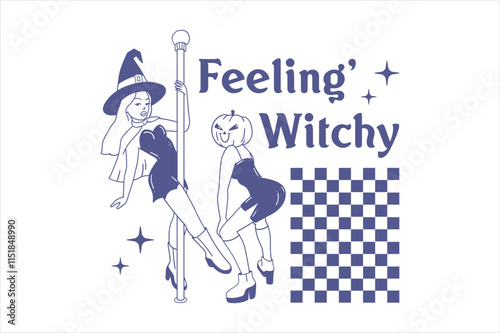 Vintage Halloween Witch Sublimation