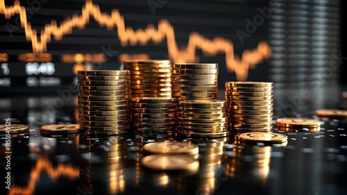 Stacks of gold coins represent investment strategies amid fluctuating cryptocurrency market trends