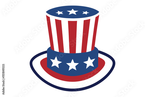 4th of july independence day hat vector illustration
