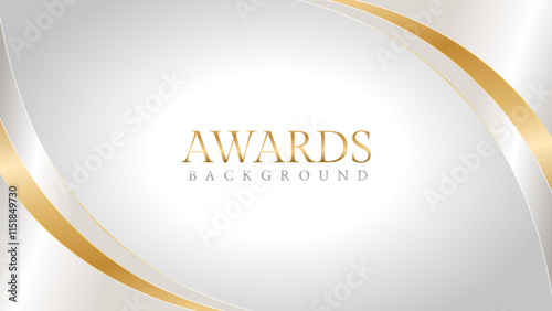 Awards background with gold and silver ribbons, perfect for ceremonies, certificates, presentations, and promotions. Modern and luxurious design exuding prestige and professionalism
