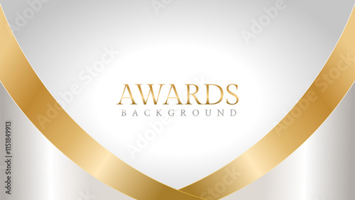 Awards background with gold and silver ribbons, perfect for ceremonies, certificates, presentations, and promotions. Modern and luxurious design exuding prestige and professionalism