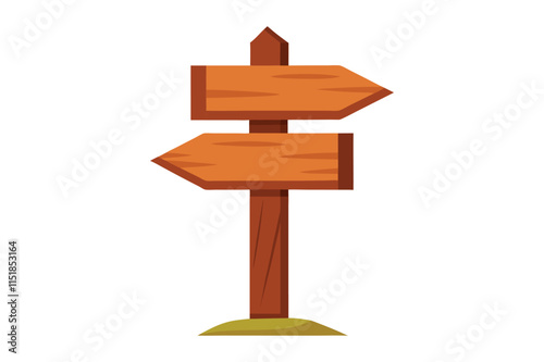 3d wooden direction sign illustration