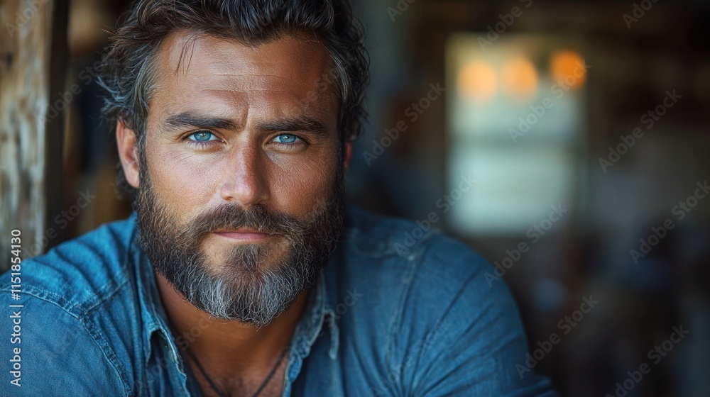 portrait of handsome old man with beard
