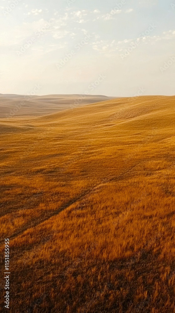 Golden Rolling Hills Landscape In Autumn Golden Rolling Hills Landscape In Autumn