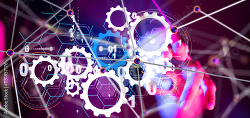Neural network 3D illustrat...