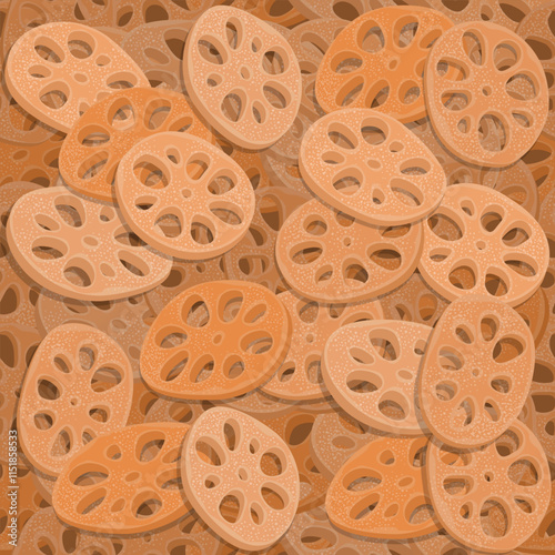 Sweet lotus root candy seamless pattern background