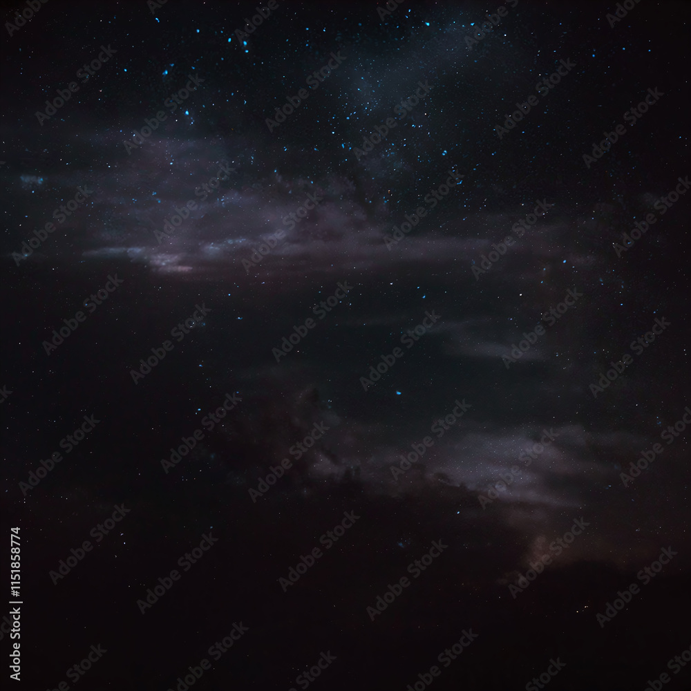 Fototapeta premium A dark night sky filled with stars and faint clouds, creating a sense of vastness and mystery.