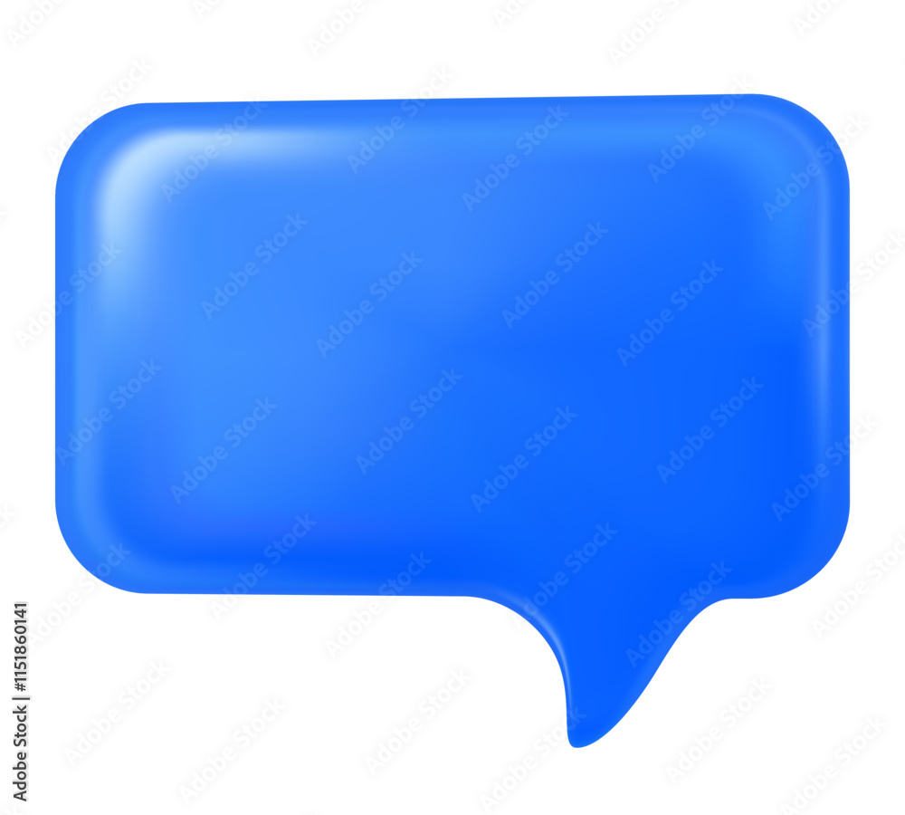 Blue square speech bubble chat isolated, vector illustration icon