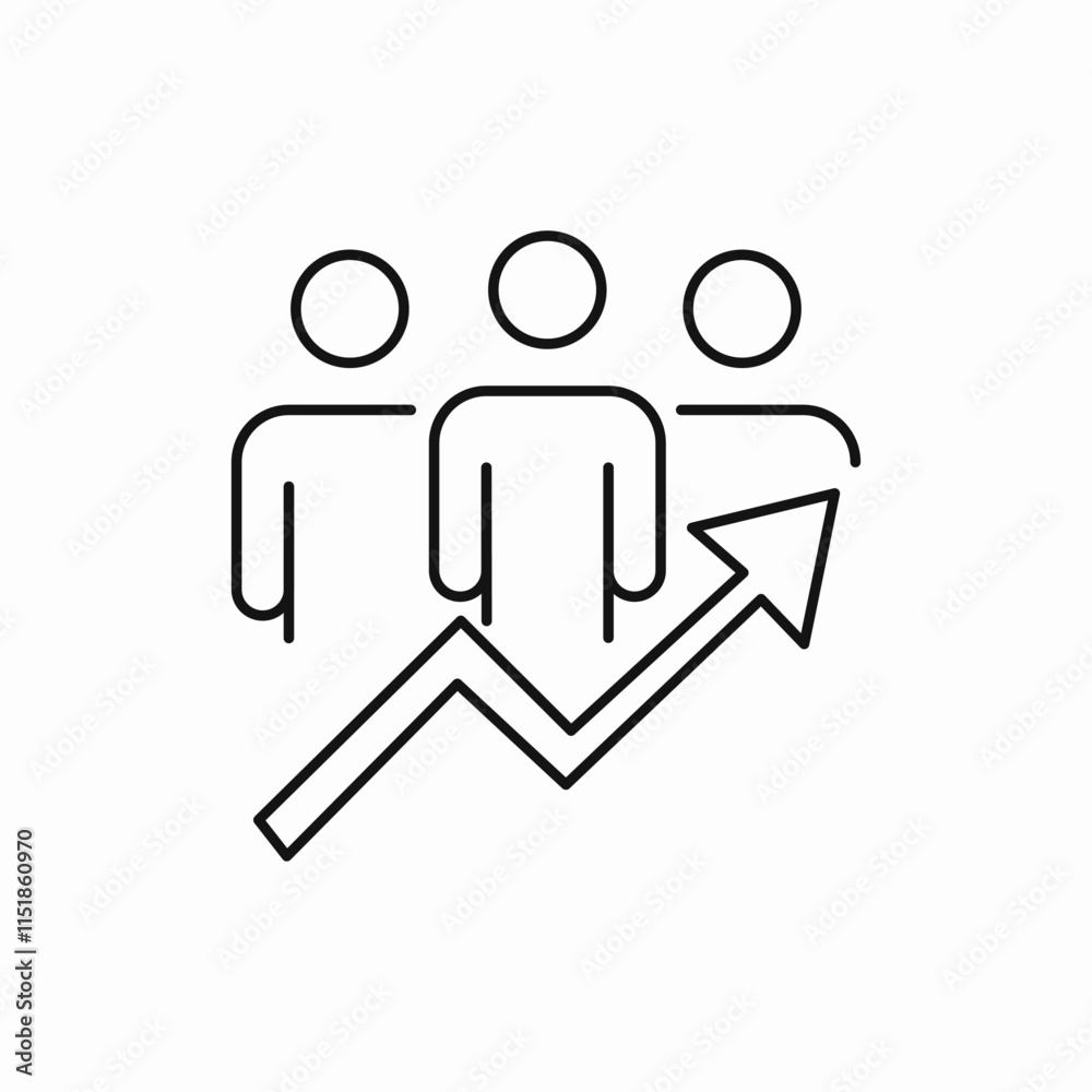 team, increase, statistics, icon, vector, sign team, increase, statistics, icon, vector, sign
