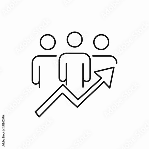 team, increase, statistics, icon, vector, sign