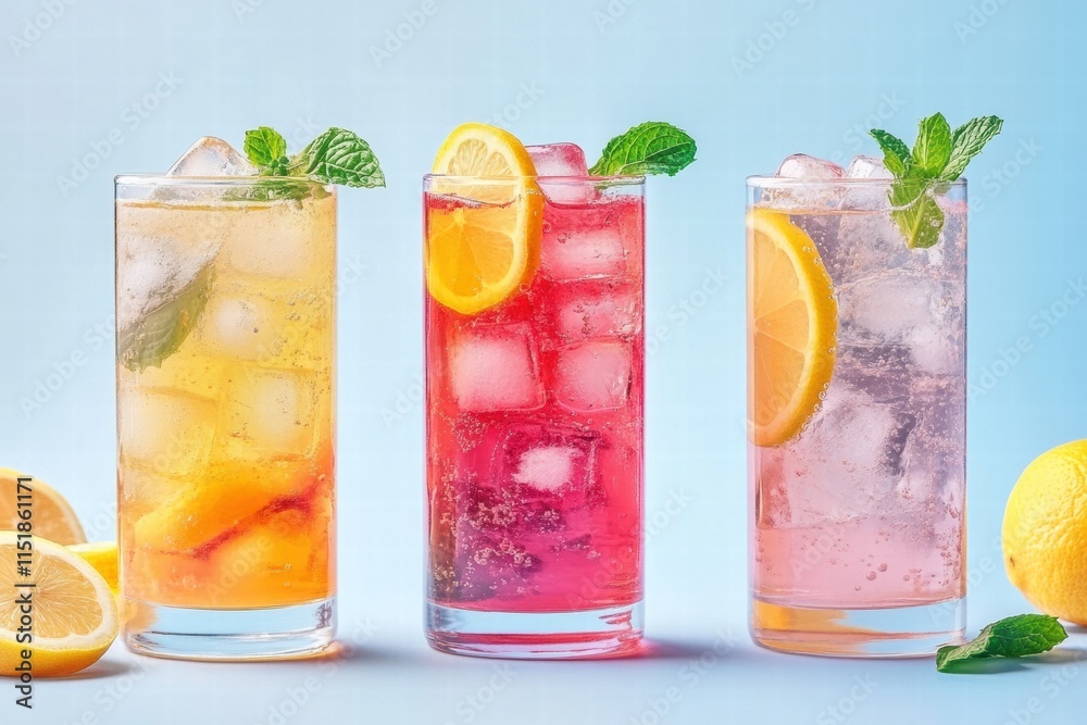 Three Refreshing Summer Cocktails with Lemon and Mint Three Refreshing Summer Cocktails with Lemon and Mint