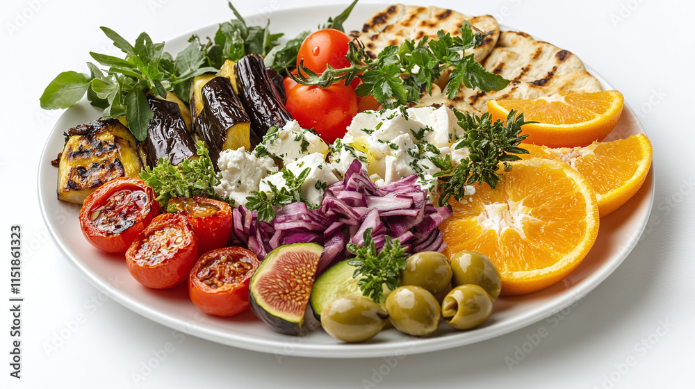 Antipasto fresco con frutta esotica e pane croccante Antipasto fresco con frutta esotica e pane croccante