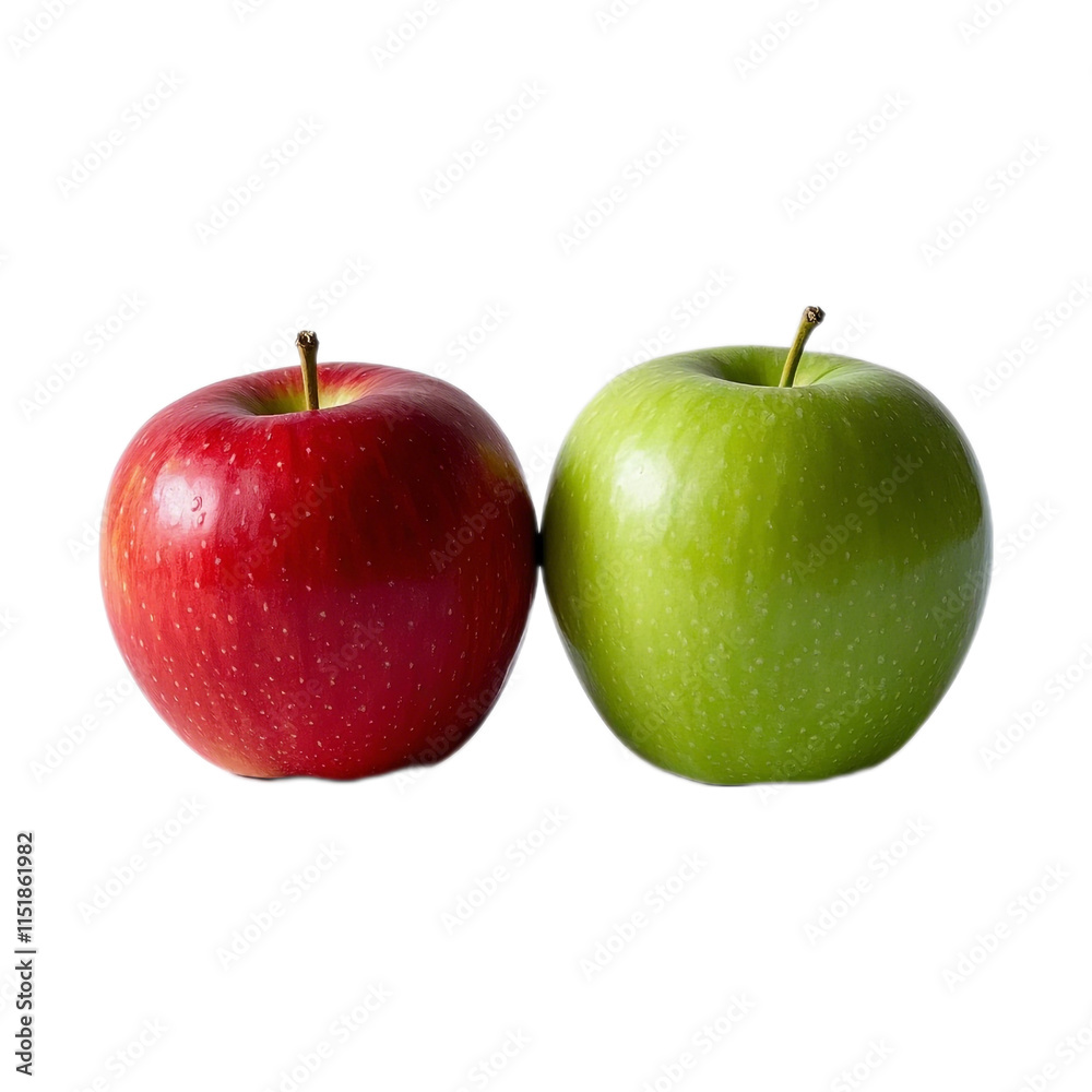 Fresh Red and Green Apples Isolated on Transparent Background Fresh Red and Green Apples Isolated on Transparent Background