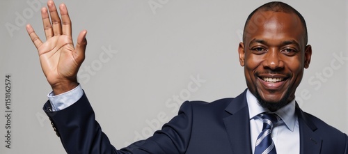 Show solidarity against racism embody anti-discrimination with African American peace sign photo