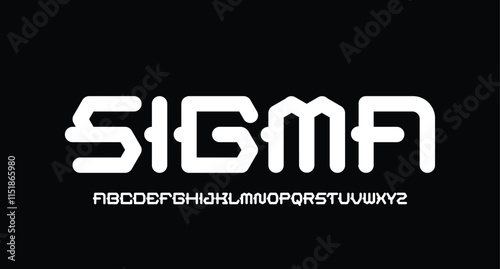 Abstract modern minimalist geometric futuristic alphabet font. digital space typography vector illustration design
