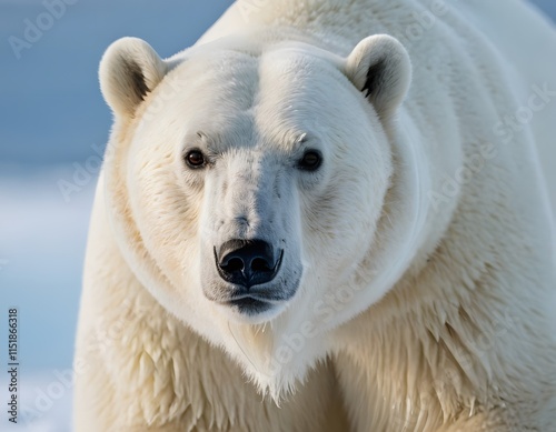 Wallpaper Mural Portrait of a white polar bear in a zoo surrounded by snow and ice, Generative Ai Torontodigital.ca