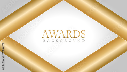 Awards background with gold and silver ribbons, perfect for ceremonies, certificates, presentations, and promotions. Modern and luxurious design exuding prestige and professionalism