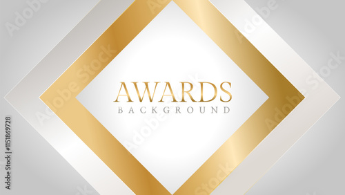 Awards background with gold and silver ribbons, perfect for ceremonies, certificates, presentations, and promotions. Modern and luxurious design exuding prestige and professionalism