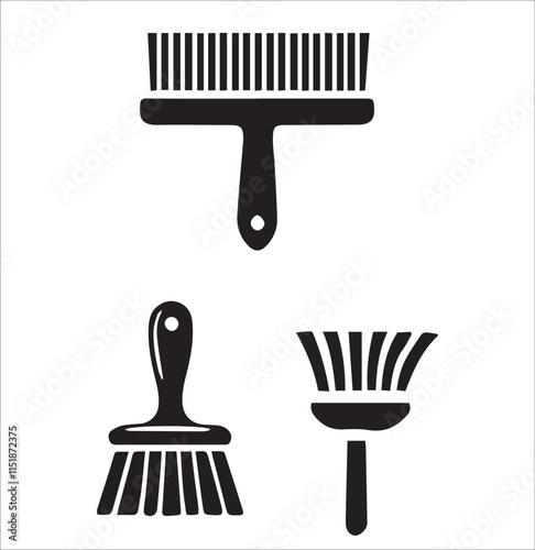 Selection of Brush Icons Decorative Elements for Crafting, Painting, and Home Improvement Projects