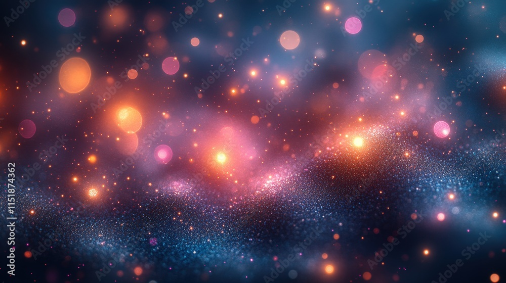 Abstract bokeh background with glowing particles and vibrant colors. Abstract bokeh background with glowing particles and vibrant colors.